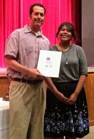 Jay Deiser awards J Peaches the Al Deiser Scholarship 